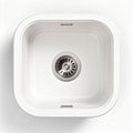 White porcelain square sink with drain hole dimensions 40 x 40 x 15cm