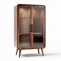 Glass door wooden display cabinet with adjustable shelves 90 x 40 x 120cm