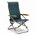 Foldable outdoor chair with aluminum frame and fabric seat in green 85 x 60 x 100cm