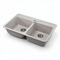 Farmhouse double bowl kitchen sink 72 x 43 x 22cm white ceramic construction