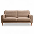 Fabric upholstered modern couch with wooden legs 180 x 80 x 75cm brown